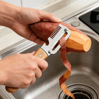 2pcs Stainless Steel Heavy-duty Peeler and Slicer with Wooden-like Handles and Reinforced Blade Design. Suitable for All Types of Fruits and Vegetables